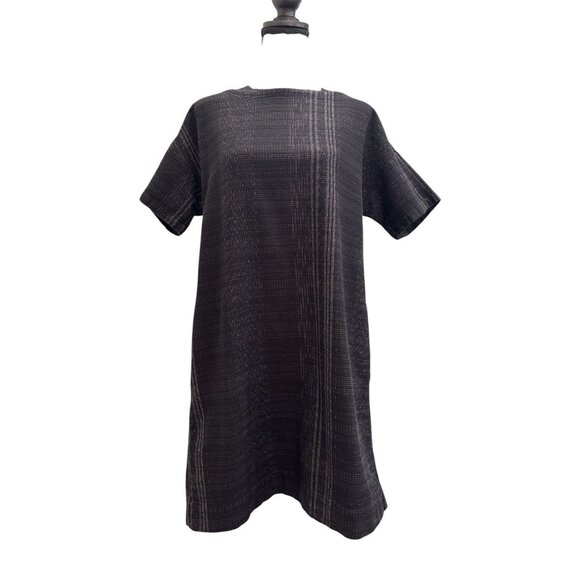 Fisher Project By Eileen Fisher Koshi Crossing Shift Dress Black Womens XSmall - Picture 1 of 6